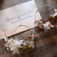 苺ショコララテをイメージしてデザインしたピアス/イヤリング