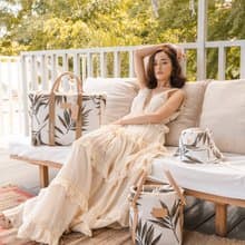 Daydreaming Oversized Canvas Leather Weekender Bag - Limited Wild Prints (Blanc)