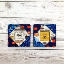 小黑貓混搭風。鋪棉杯墊。兩入一組。
