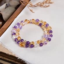 紫水晶 黃水晶 白水晶 手鍊 天然礦石水晶