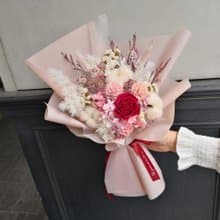 情人節 韓式 永生玫瑰花束 平價 送禮 告白 永生白粉玫瑰 求婚花