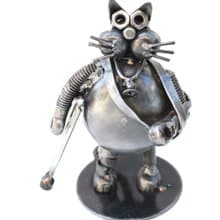 Cat Scrap Metal Sculpture, Gift For Anniversary, Wow Get Well Gift Sculptures