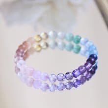 黃水晶 紫水晶 海藍寶 葡萄石 水晶手鍊 彩虹 七脈輪 全方位能量