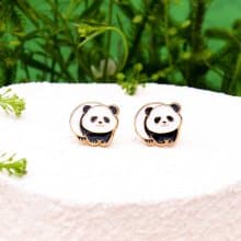 大熊貓 Panda 山系可愛動物 夾式耳環 生日禮物 紙盒包裝