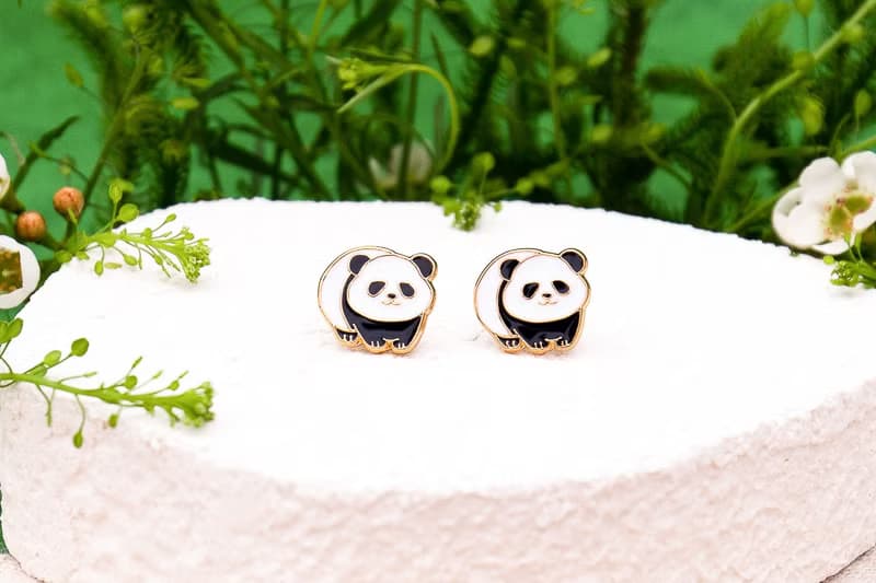 大熊貓 Panda 山系可愛動物 夾式耳環 生日禮物 紙盒包裝