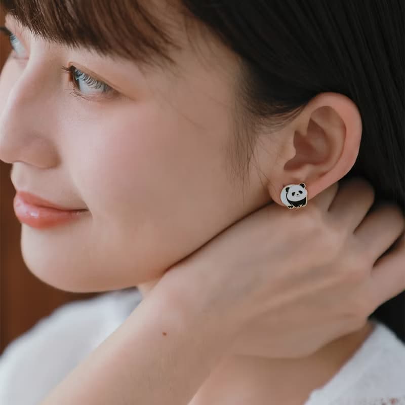 大熊貓 Panda 山系可愛動物 夾式耳環 生日禮物 紙盒包裝