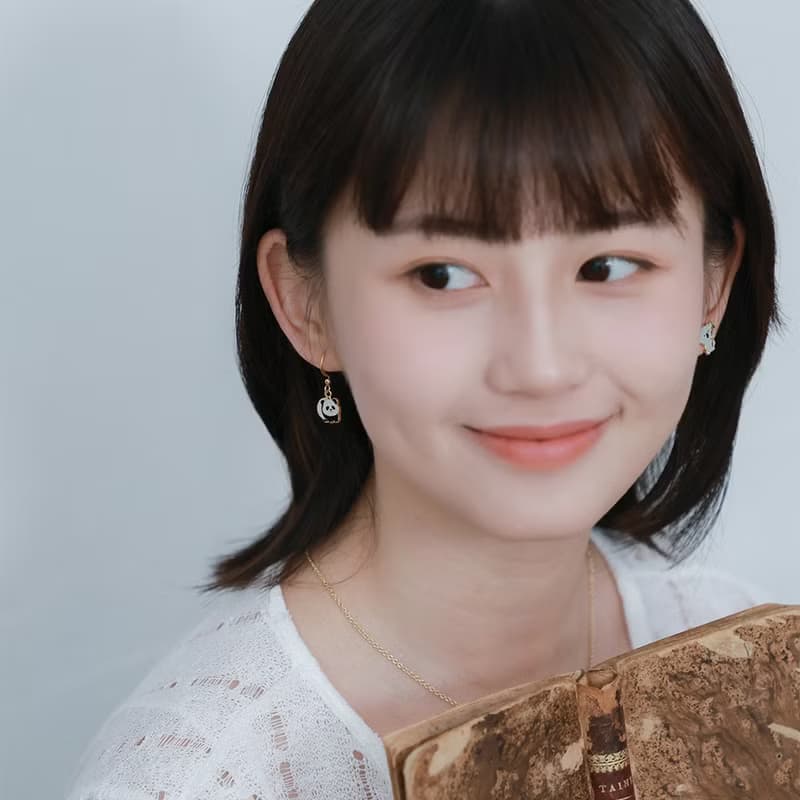 大熊貓 Panda 山系可愛動物 夾式耳環 生日禮物 紙盒包裝