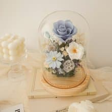 長型玻璃罩盅-天空藍