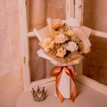 【白金】情人節 求婚花束 中型 乾燥花 永生花花束 / 生日 告白