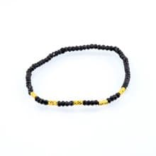 寶麗金珠寶-黃金鑽切管珠黑尖晶石造型手鍊