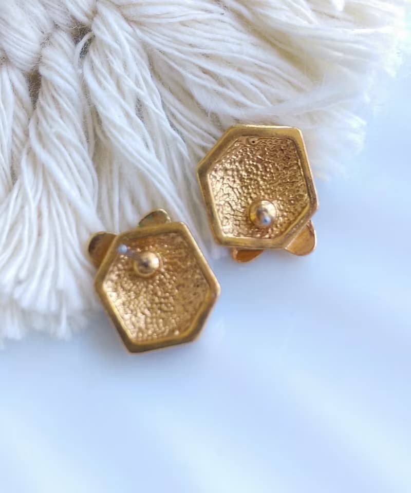 Vintage Jewelry 西洋古董飾品 小巧 紅色調 小禮盒  針式耳環
