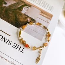 朱雀 金太陽 太陽石 黑金超七 金髮晶 水晶天然石彈性手鍊手環