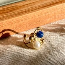 老林雜貨 | 藍晶珍珠耳骨夾