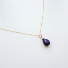 青金石 大水滴切割 14K GF 包金 裸感項鍊 鎖骨鍊