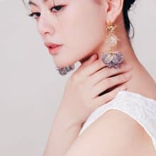 COR-DATE / 黑紫色花語 / 雙花球耳環