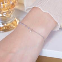 丹泉石925純銀不對稱設計珍珠眼淚手鍊