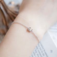 天然石925純銀英文字母水晶手鍊 U