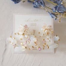 bouquet ピアス/イヤリング(white×pink)