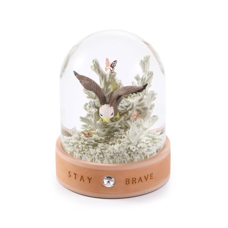 心靈守護神-Stay brave 玻璃罩擺件生日情人聖誕交換彌月療癒老鷹
