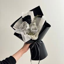 黑色永生玫瑰花束 | 花束 情人節花束 個性花束 男生花束 黑色花