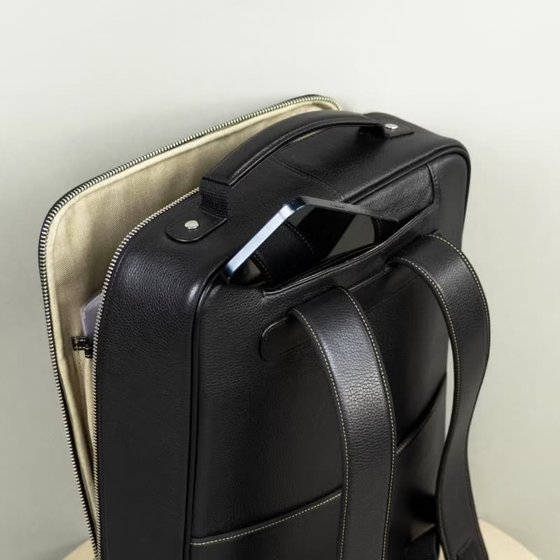 Black Leather Backpack