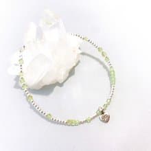 Ops Peridot silver bracelet -方糖/橄欖石/綠色/細緻/簡約/手鍊