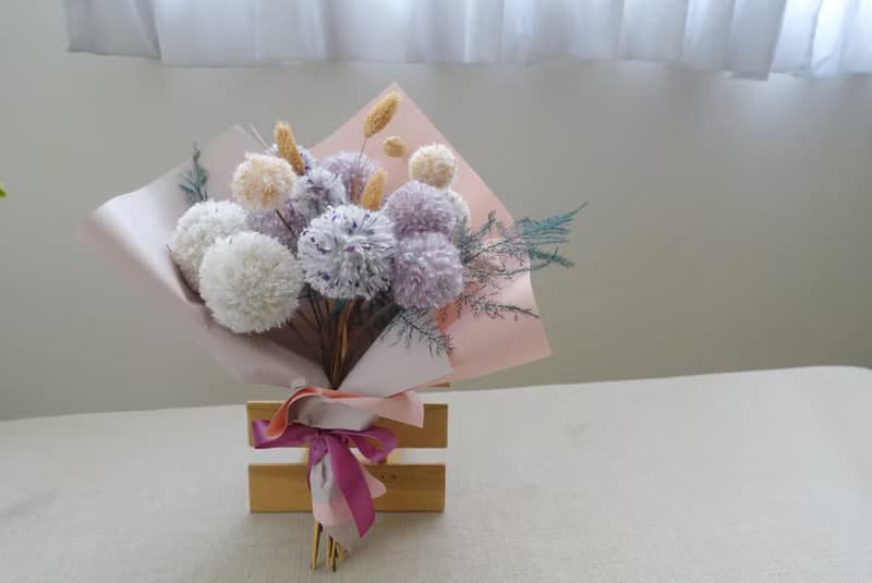 森林迷霧後的花束/桌邊花束/伴娘新娘捧花乾燥
