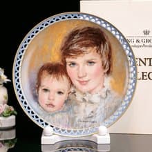 Royal Copenhagen B&G手工雕網紋花邊母愛1988哥本哈根限量瓷盤