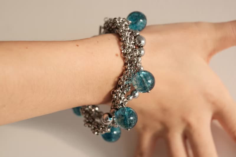 洄游 金屬感魚卵串珠纏繞手鍊