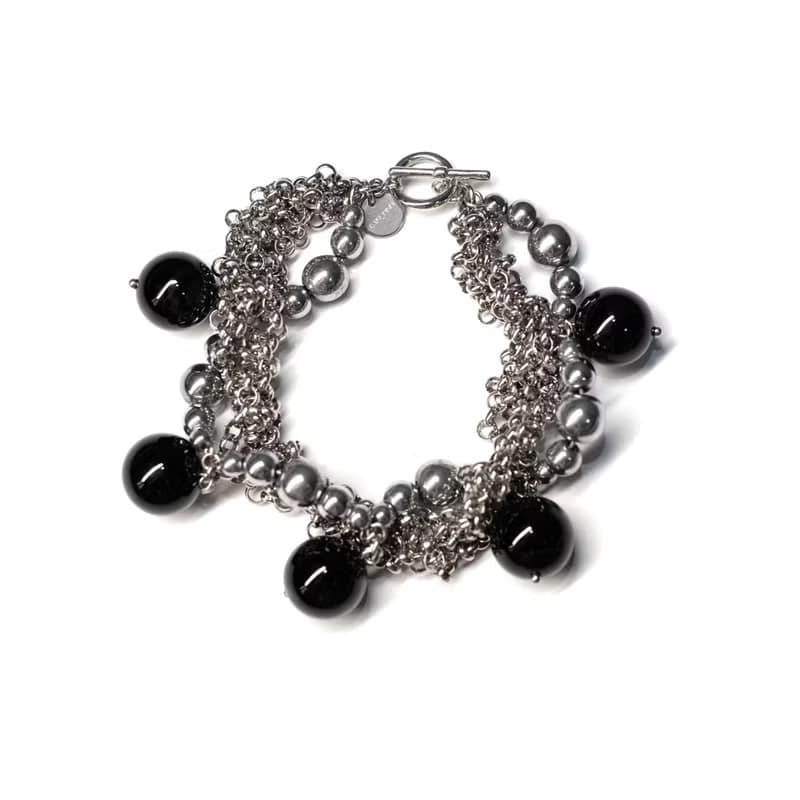 洄游 金屬感魚卵串珠纏繞手鍊