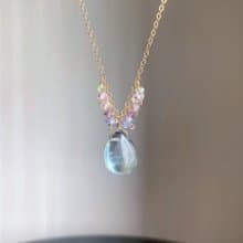 最後一件 14KGF 大顆螢石項鍊 / 坦桑石