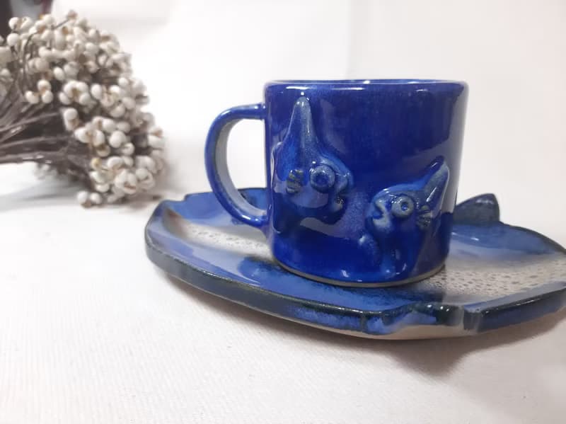 曼波魚雙魚陶杯
