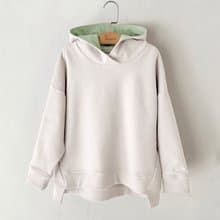 COMOYO刺繡刷毛連帽上衣(白/粉/藍8A-12A)