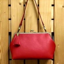 【MY。手作】復古真皮 25cm 口金手袋 ~ 紅色