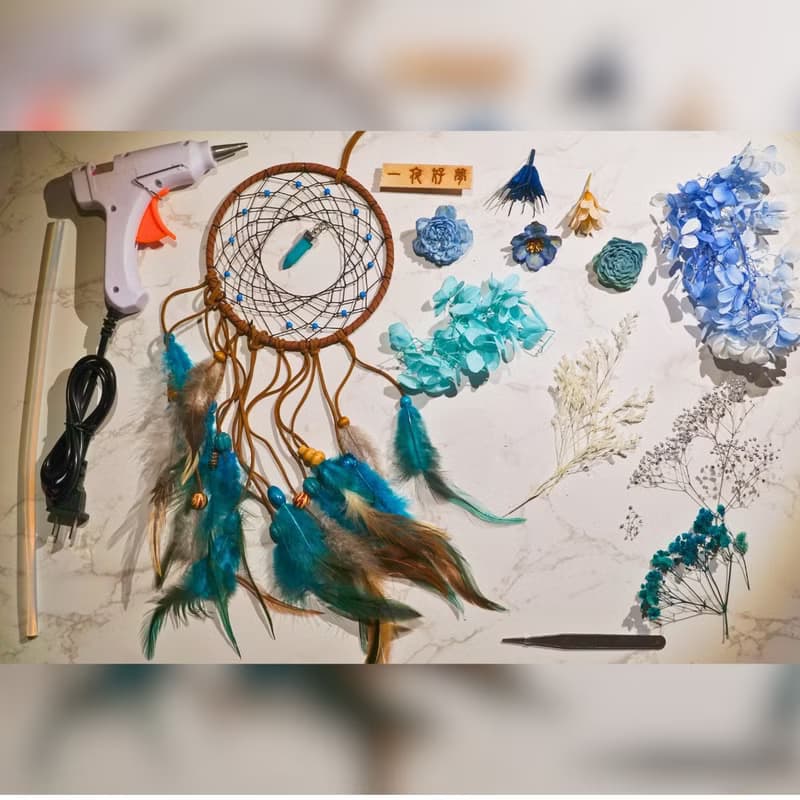 【DIY材料包】永生花捕夢網DIY材料包+線上教學