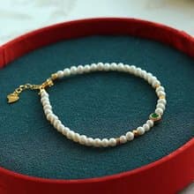 天然高光珍珠手鏈 心中的白月光一幽雅時尚的珍珠翡翠手鏈