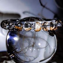 【母礦黑銀鈦】高品透料 天然蜻蜓鈦晶手鍊手串/一物一拍