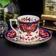 英國製Royal Crown Derby 1988伊萬里古韻 骨瓷咖啡杯盤組
