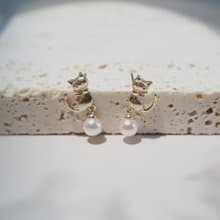 貓咪珍珠耳環耳釘