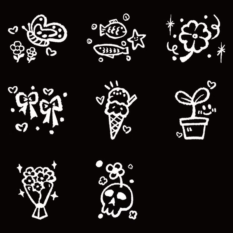 塗鴉 蠟筆風 水杯貼紙 安全帽貼紙 行李箱貼紙 手機貼紙 防水