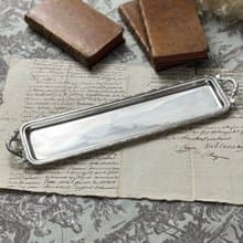 50754-罕見法國古董鍍銀窄形長托盤