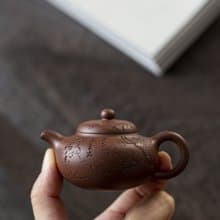 送禮紫砂壺茶壺柿圆  梅花款  把玩器 70cc 选用优质老紫泥 泥料
