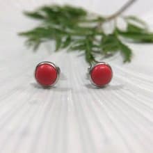 真皮皮革耳環 -桃紅(耳夾) 母親節 禮物