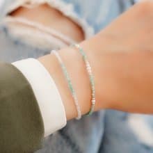 月光石與天河石的相遇純銀手鍊 | 天然水晶 女生禮物 串珠手鏈