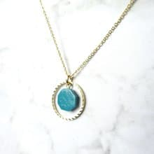 陶とgold ring necklace   ターコイズ