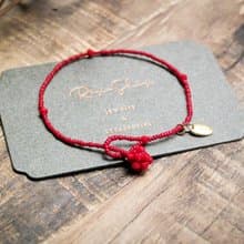 ROPEshop之【莓果戀】珊瑚紅水晶玻璃串珠手鍊。