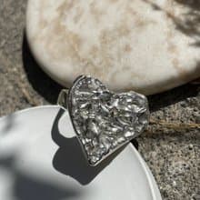 心形銀戒指,大心形銀戒指,心形純銀