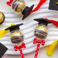 畢業禮物 超Q畢業帽 金莎棒棒糖 25cm長 紅點點紙管 流蘇2色可挑