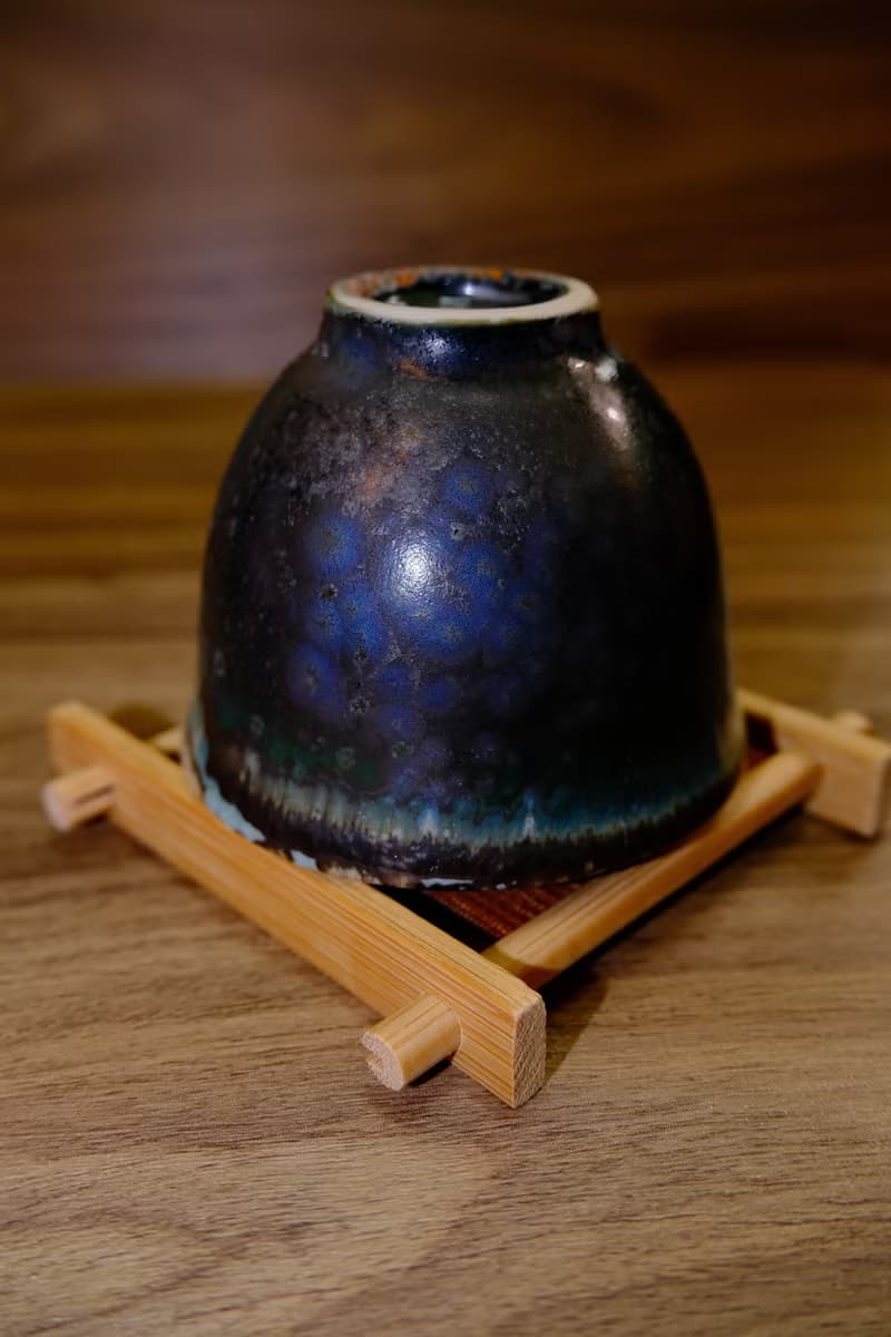 柴燒茶杯 - 落灰墨竹綠結晶杯