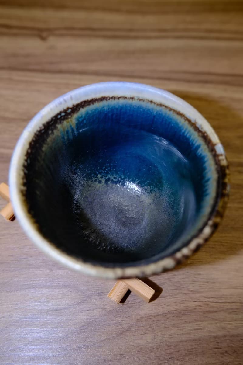 柴燒茶杯 - 落灰墨竹綠結晶杯